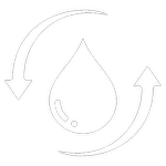Water droplet with arrows icon